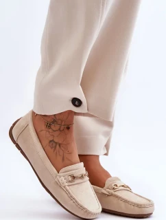 Dámské klasické semišové mokasíny béžové Corinell