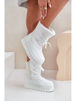 Sněhule Na Platformě Na Zip Big Star OO274886 Bílé