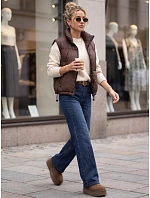 Dámské džíny s širokými nohavicemi a páskem, modré, FashionStreet UY3125 Dámské džíny s širokými nohavicemi a páskem, modré, FashionStreet UY3125