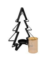 KOVOVÝ SVÍCEN 31,5 CM VÁNOČNÍ STROMEK SLÍDA