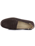 Dámské semišové mokasíny z hnědé kůže Vinceza 18122