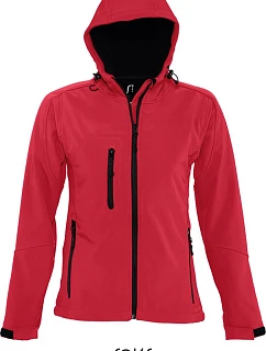 SOL'S Replay Women Dámská 3-vrstvá softshellová bunda s kapucí 25.6802 pepper red