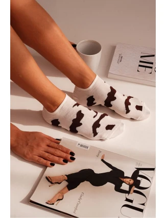 Dámské nízké ponožky s potiskem Ecru