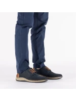 Rieker 05226-14 námořnicky modrá kožená polobotka s prolamovanou podrážkou