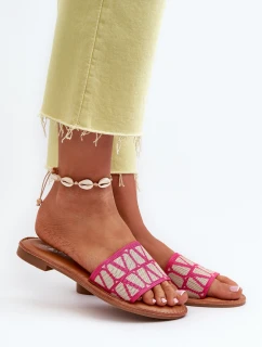Dámské sandály na ploché podrážce fuksiové od Traivea