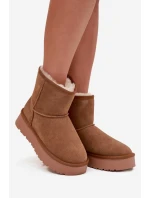 Dámské sněhule Privine z přírodního semiše na platformě – camel