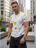 Pánské bílé tričko s potiskem FashionStreet RX4993 Pánské bílé tričko s potiskem FashionStreet RX4993