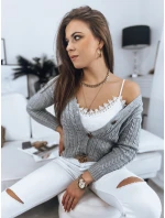 RIGLA dámský svetr světle šedý FashionStreet MY1635