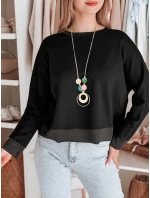 Dámská máslová halenka oversize s přívěskem NUBISS černá FashionStreet RY2802