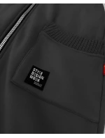 Dámská mikina v grafitové barvě se svetrovými vsadkami LHD (AMG-172A)