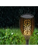 SOLÁRNÍ SVÍTILNA TANČÍCÍ PLAMENY 10X10X79CM 36 LED DIOD