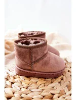 Dětské Teplé Sněhule Semišové Tmavě béžové Gooby