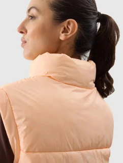 Dámská péřová vesta s výplní ze syntetického peří 4F - oranžová