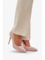 Lakované lodičky se špičatou špičkou Vizana – béžové