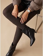 Dámské silné krycí bavlněné punčocháče v čokoládové barvě FashionStreet UY3218