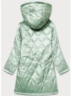Dámská prošívaná oversize bunda v mátové barvě s kapucí (ag5-010)