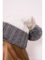 Paris fleecová čepice K212 bílá+šedá