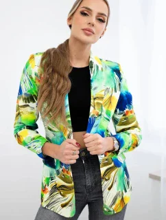 Bavlněná bunda s barevným potiskem zelený