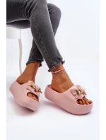 Dámské žabky s mašlí Růžové Salessa