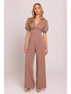 M852 Kombinéza s puff rukávy - mocca