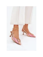 Lodičky na jehlovém podpatku GG-88-53 zlato-růžové - Givana