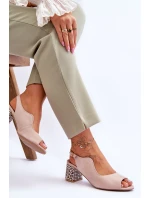 Dámské semišové sandály na podpatku Maciejka 05870-04 Béžová Dámské semišové sandály na podpatku Maciejka 05870-04 Béžová