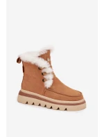 Dámské zimní boty z přírodního semiše Lee Cooper LCJ-25-01-3738 Camel