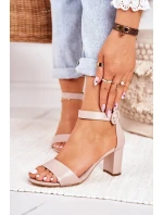 Dámské Sandály Na Podpatku Pudrově Růžové Lexi