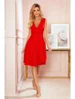 Elegantní šaty 338-1 červené - Numoco