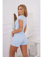 Bavlněná souprava se šortkami modrá Bavlněná souprava se šortkami modrá