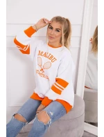 Zateplená mikina Malibu bílá+oranžová Zateplená mikina Malibu bílá+oranžová