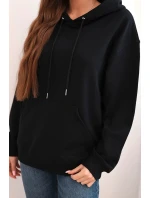 Dámská mikina s kapucí a klokaní kapsou z bavlny černá