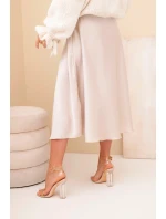 Dámská viskózová rozšířená sukně tmavě béžová