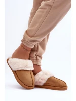Dámské Pantofle s Kožešinou Camel Pinky