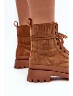 Dámské Traperové Botky S Vrchním Řemínkem Camel Gordts Dámské Traperové Botky S Vrchním Řemínkem Camel Gordts