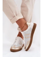 Kožené Síťované Dámské Tenisky Zazoo N1318 Stříbrno-zlaté