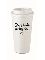 DNES BUDE SKVĚLÝ DEN. - bílý termohrnek 475 ml