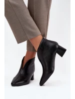 Dámské polobotky na podpatku C-952 Černá - BELLUCCI