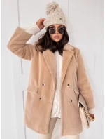 Dámský alpakový kabát SERENITY light beige FashionStreet TY3886