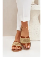 Kožené Pantofle S Dekorativním Detailem A Pletením Hnědé Zazoo 40426 Kožené Pantofle S Dekorativním Detailem A Pletením Hnědé Zazoo 40426