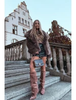 Vlněné Kozačky na Podpatku z Eko Semiš Oteplené Tmavě Béžové Mavella