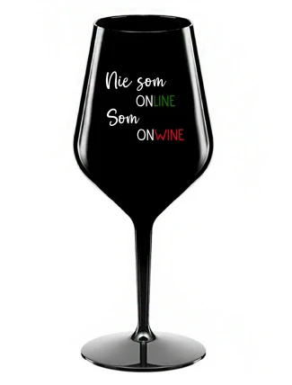 NIE SOM ONLINE SOM ONWINE - čierny nerozbitný pohár na víno 470 ml NIE SOM ONLINE SOM ONWINE - čierny nerozbitný pohár na víno 470 ml