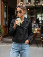 Dámský krátký elegantní kabát klasického střihu černý FashionStreet NY0770