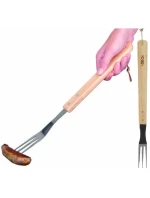 46CM GRILOVACÍ VIDLICE S DŘEVĚNOU RUKOJETÍ