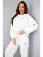 Dámská souprava máslo mikina + kalhoty bílý