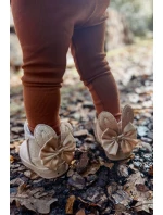 Dívčí teplé sněhule s mašlemi Béžove Meriva