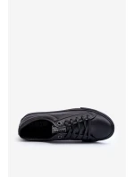 Pánské Tenisky Ze Syntetické Kůže Černé Big Star JJ174234