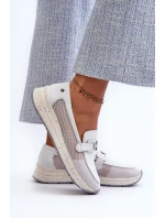 Dámské kožené mokasíny D&A TW210 Bílé