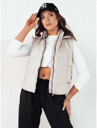 Dámská prošívaná vesta TREOS světle šedá FashionStreet TY4217