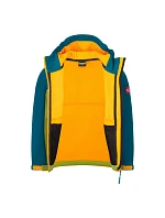 Trollkids Kristiansand Softshellová bunda hruškově zelená/laguna zelená/sluncová Sahara (320-360)